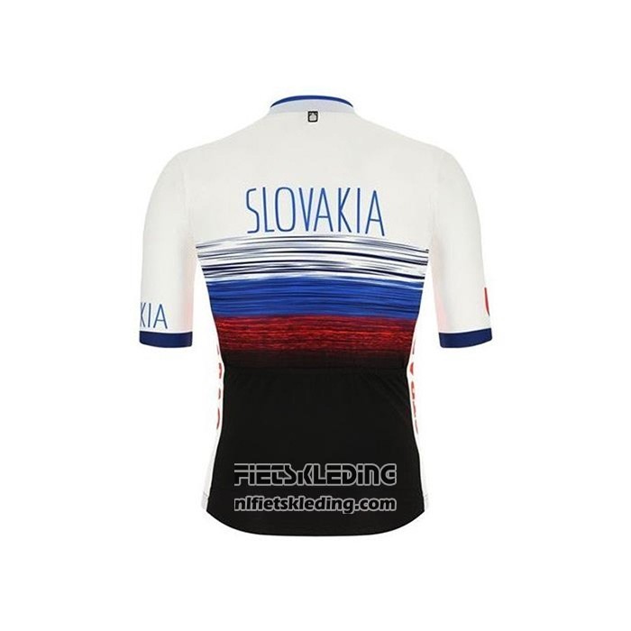 2020 Fietskleding Slowakije Wit Zwart Blauw Korte Mouwen en Koersbroek